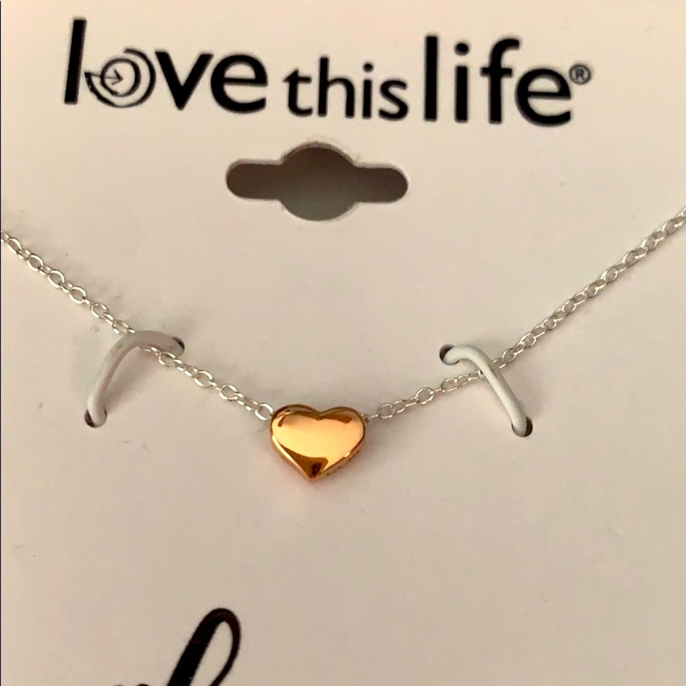 NWT sterling silver heart two-tone necklace
